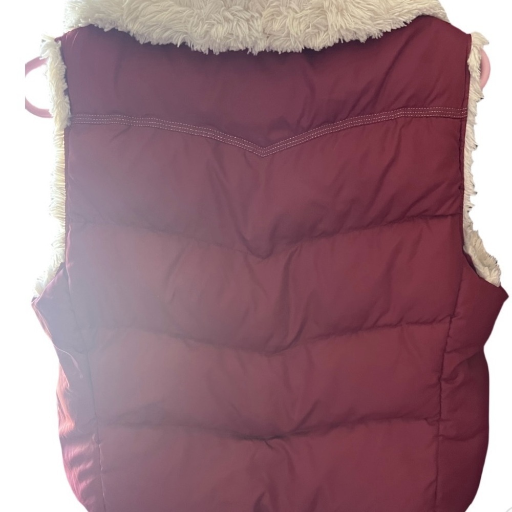 Big Chill Burgundy Puffer Vest with Cream Lining - Picture 2 of 3